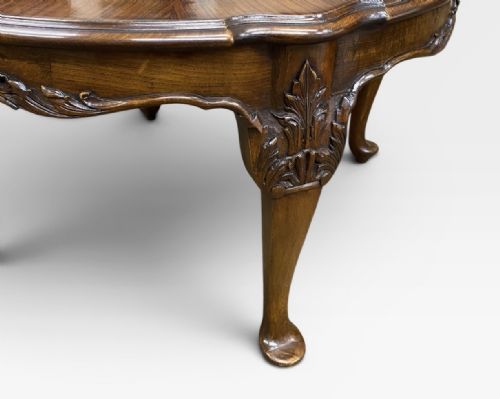 STUNNING QUEEN ANNE STYLE BURR WALNUT COFFEE TABLE C1930 - ADDITIONAL PHOTO 3