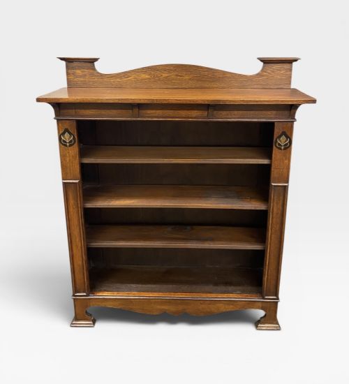 ARTS CRAFTS OPEN OAK BOOKCASE