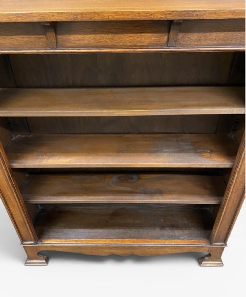 ARTS CRAFTS OPEN OAK BOOKCASE - ADDITIONAL PHOTO 3