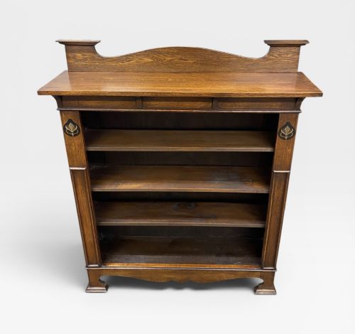 ARTS CRAFTS OPEN OAK BOOKCASE - ADDITIONAL PHOTO 4