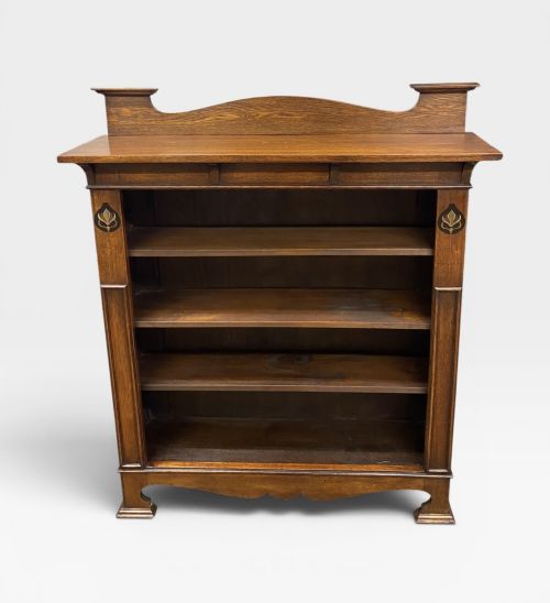 ARTS CRAFTS OPEN OAK BOOKCASE - ADDITIONAL PHOTO 6