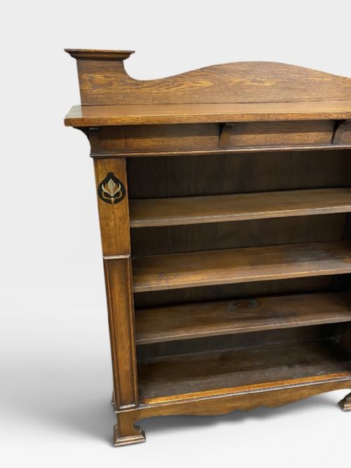 ARTS CRAFTS OPEN OAK BOOKCASE - ADDITIONAL PHOTO 9