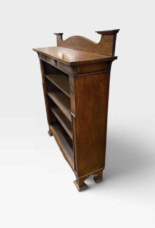 ARTS CRAFTS OPEN OAK BOOKCASE - ADDITIONAL PHOTO 12