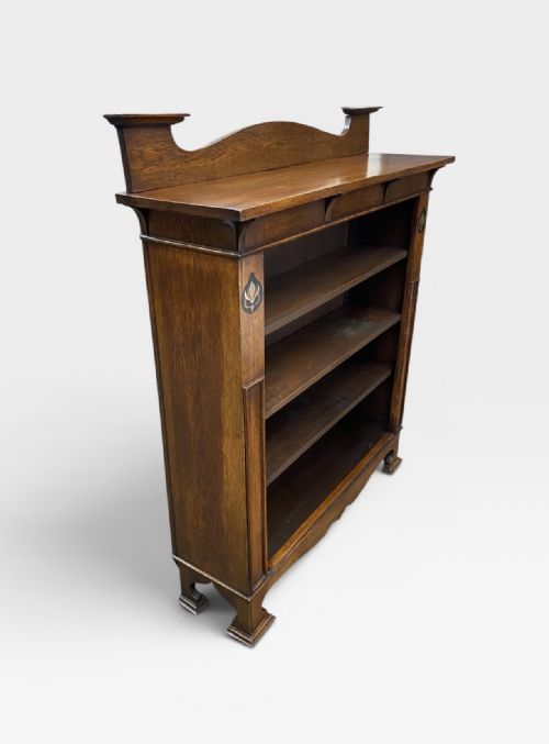 ARTS CRAFTS OPEN OAK BOOKCASE - ADDITIONAL PHOTO 15