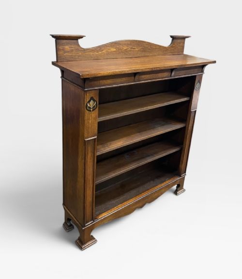 ARTS CRAFTS OPEN OAK BOOKCASE - ADDITIONAL PHOTO 17