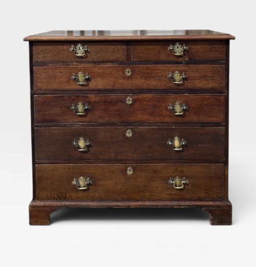 late 18th century georgian oak chest of drawers - CATEGORY: ANTIQUE CHEST OF DRAWERS - DATED 18TH CENTURY