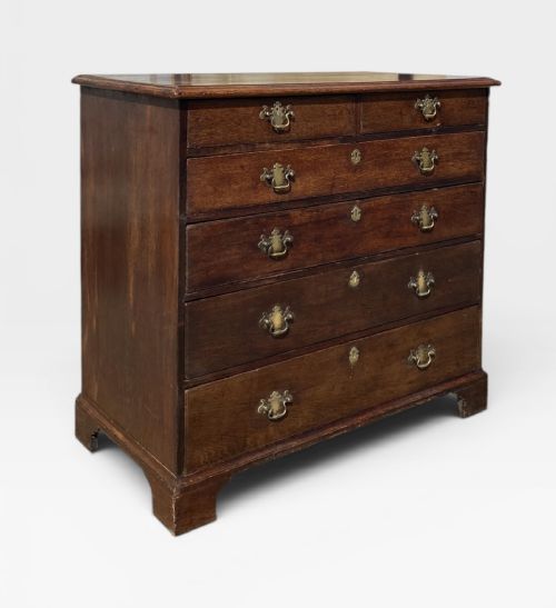 LATE 18TH CENTURY GEORGIAN OAK CHEST OF DRAWERS - ADDITIONAL PHOTO 6