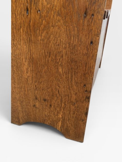 ANTIQUE ARTS CRAFTS OAK SETTLE STORAGE BENCH - ADDITIONAL PHOTO 7