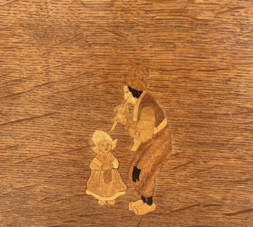 ANTIQUE ARTS CRAFTS OAK SETTLE STORAGE BENCH - ADDITIONAL PHOTO 16