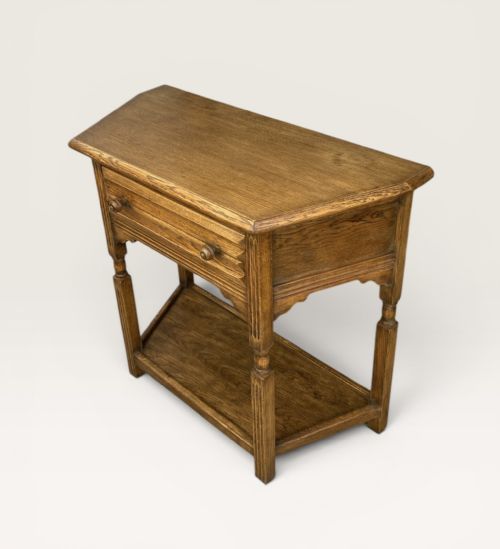 SHAPED OAK HALL TABLE - ADDITIONAL PHOTO 1