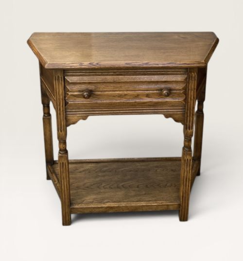 SHAPED OAK HALL TABLE - ADDITIONAL PHOTO 2