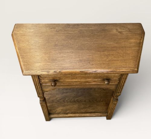 SHAPED OAK HALL TABLE - ADDITIONAL PHOTO 3