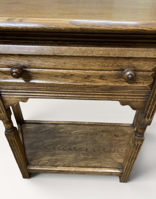 SHAPED OAK HALL TABLE - ADDITIONAL PHOTO 6