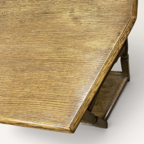 SHAPED OAK HALL TABLE - ADDITIONAL PHOTO 8