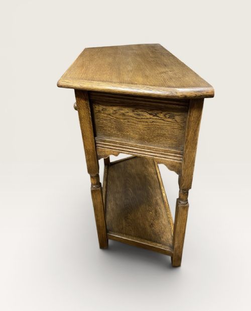 SHAPED OAK HALL TABLE - ADDITIONAL PHOTO 9
