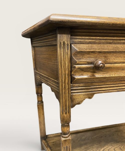 SHAPED OAK HALL TABLE - ADDITIONAL PHOTO 15