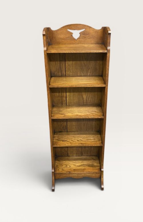 ARTS CRAFTS OAK OPEN BOOKCASE - ADDITIONAL PHOTO 8