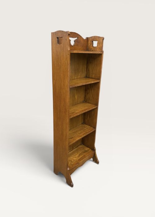 ARTS CRAFTS OAK OPEN BOOKCASE - ADDITIONAL PHOTO 10