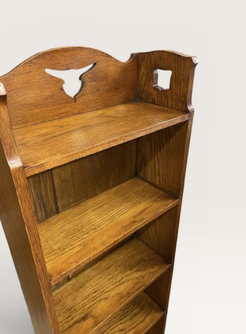 ARTS CRAFTS OAK OPEN BOOKCASE - ADDITIONAL PHOTO 14