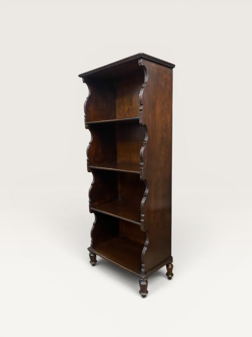 VICTORIAN SHAPED OPEN BOOKCASE