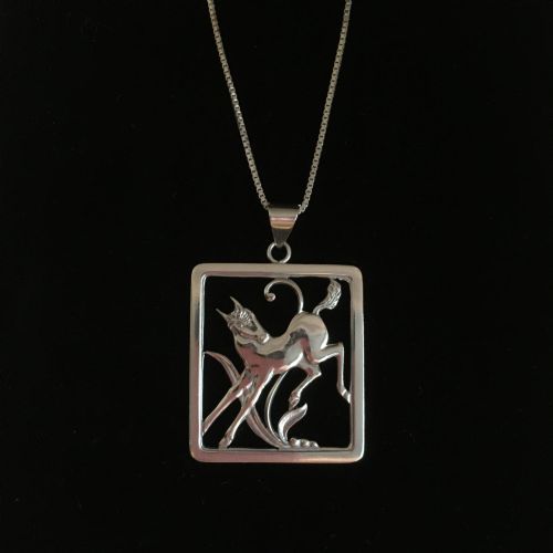 DANISH SILVER PENDANT WITH FOAL 1930S - ADDITIONAL PHOTO 1