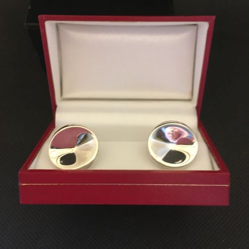 GEORG JENSEN SILVER CUFF LINKS 1960S BY NANNA DITZEL - ADDITIONAL PHOTO 1