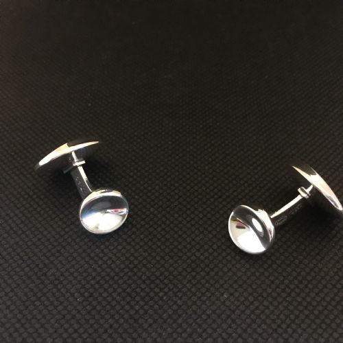 GEORG JENSEN SILVER CUFF LINKS 1960S BY NANNA DITZEL - ADDITIONAL PHOTO 3