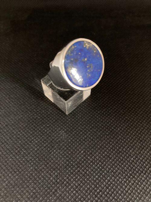 DANISH SILVER RING WITH LAPIS LAZULI 1960S - ADDITIONAL PHOTO 4