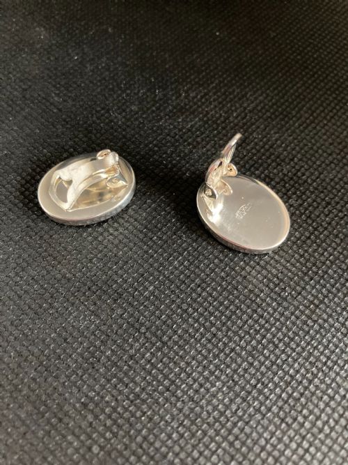 DANISH SILVER AND LAPIS LAZULI EAR CLIPS 1960S - ADDITIONAL PHOTO 5