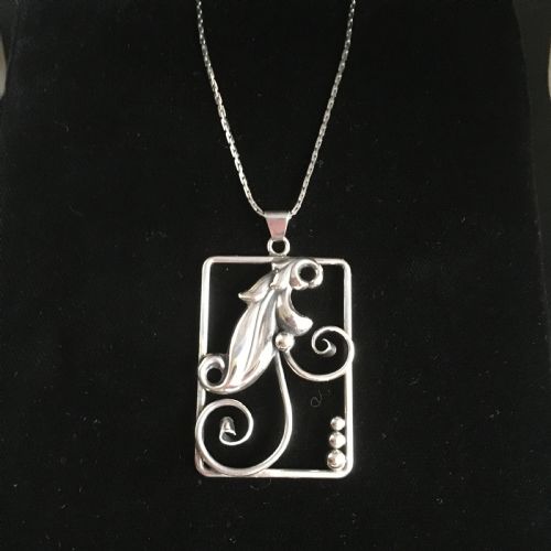 danish silver pendant 1930s reserved - CATEGORY: ANTIQUE JEWELLERY - DATED 1930
