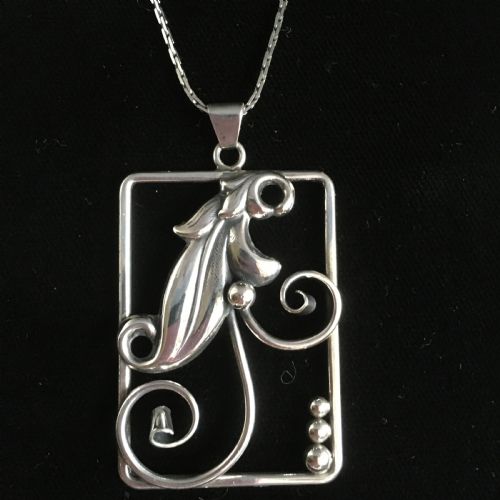 DANISH SILVER PENDANT 1930S RESERVED - ADDITIONAL PHOTO 2