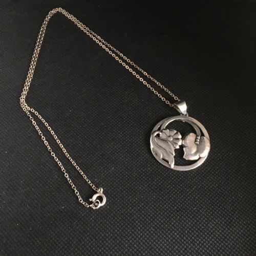 danish silver pendant 1930s by bernard hertz reserved - CATEGORY: ANTIQUE JEWELLERY - DATED 1930