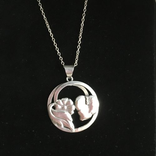 DANISH SILVER PENDANT 1930S BY BERNARD HERTZ RESERVED - ADDITIONAL PHOTO 2