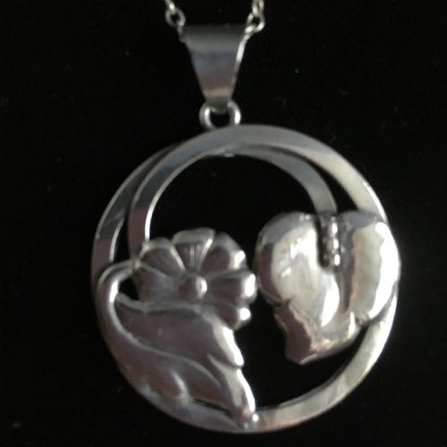 DANISH SILVER PENDANT 1930S BY BERNARD HERTZ RESERVED - ADDITIONAL PHOTO 3