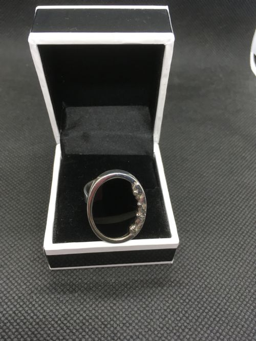 DANISH SILVER RING WITH ONYX 1960S BY N E FROM - ADDITIONAL PHOTO 4