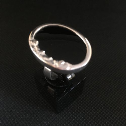 DANISH SILVER RING WITH ONYX 1960S BY N E FROM - ADDITIONAL PHOTO 5