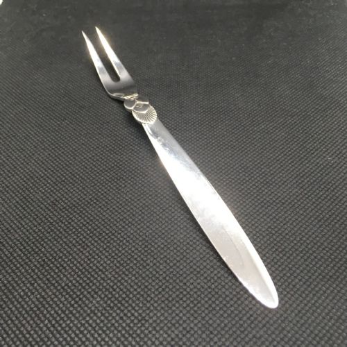 georg jensen danish silver pickle fork cactus pattern - CATEGORY: ANTIQUE SILVER - DATED 1940
