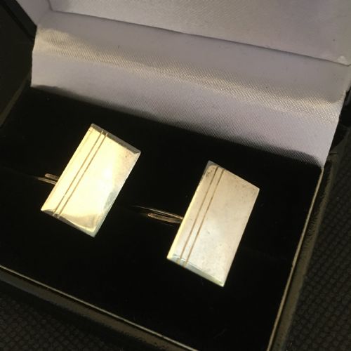 DANISH SILVER CUFF LINKS 1950S BY SILVER COVE - ADDITIONAL PHOTO 1