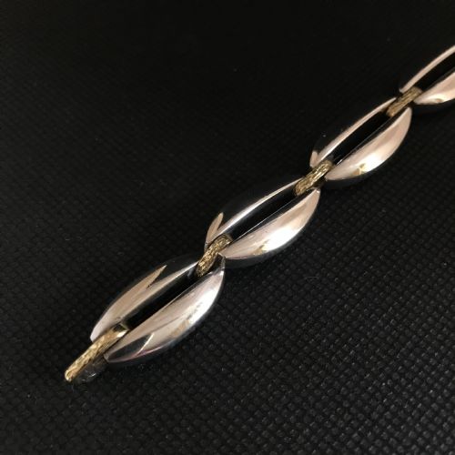 GEORG JENSEN SILVER BRACELET WITH 18CT GOLD DETAIL - ADDITIONAL PHOTO 2