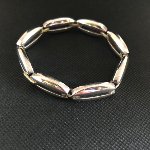 GEORG JENSEN SILVER BRACELET WITH 18CT GOLD DETAIL - ADDITIONAL PHOTO 3