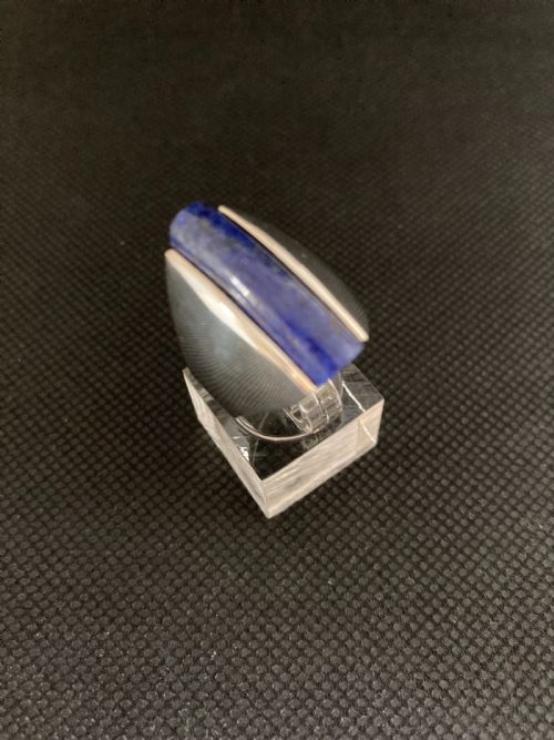 DANISH SILVER RING WITH LAPIS LAZULI 1960S BY N E FROM - ADDITIONAL PHOTO 1