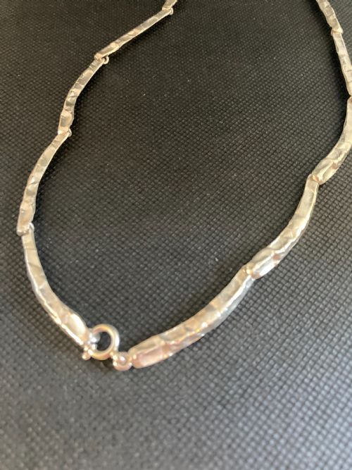 DANISH SILVER NECKLACE WITH LAPIS LAZULI AND MALACHITE 1960S BY N E FROM - ADDITIONAL PHOTO 2