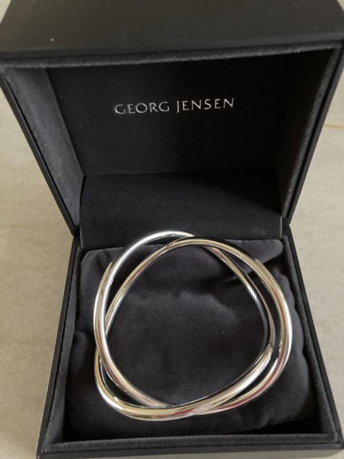 GEORG JENSEN DANISH SILVER BANGLE 1960S - ADDITIONAL PHOTO 1