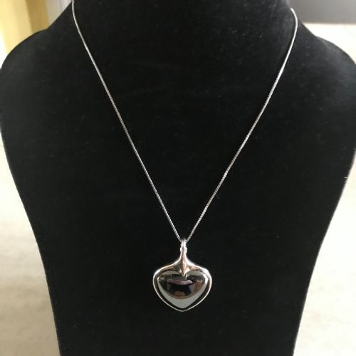 danish silver and hematite heart pendant 1960s by n e from reserved - CATEGORY: ANTIQUE JEWELLERY - DATED 1960