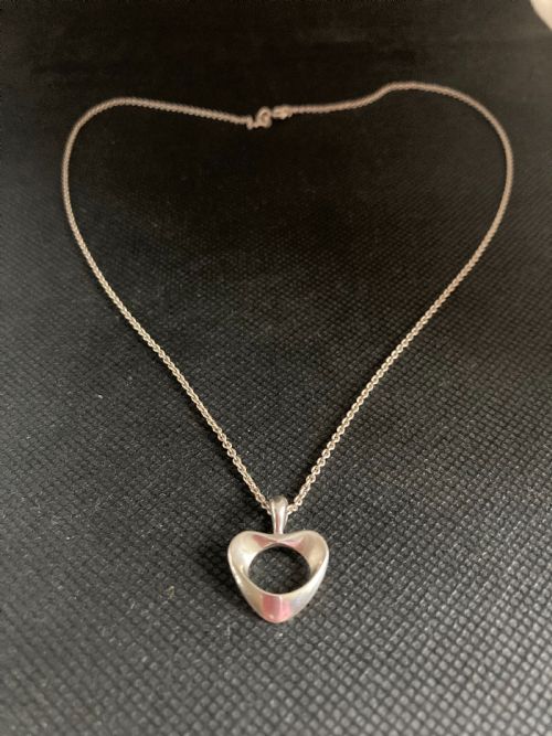 GEORG JENSEN SILVER HEART PENDANT - ADDITIONAL PHOTO 1