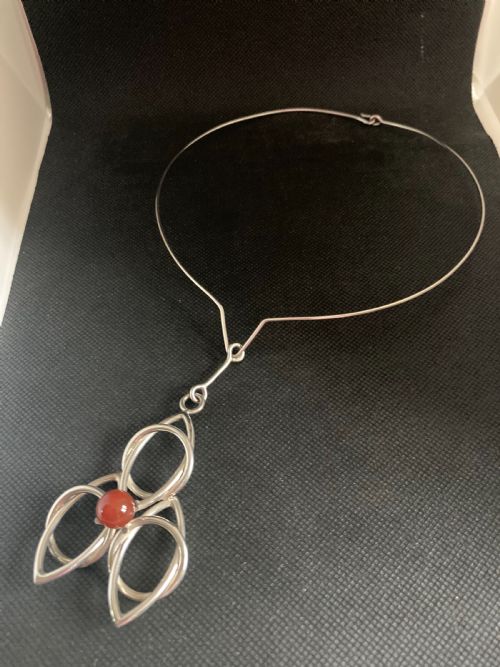 DANISH SILVER PENDANT ON TORQUE 1960S - ADDITIONAL PHOTO 2