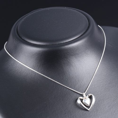 GEORG JENSEN DANISH SILVER HEART PENDANT - ADDITIONAL PHOTO 1