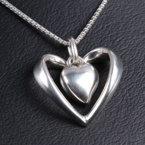 GEORG JENSEN DANISH SILVER HEART PENDANT - ADDITIONAL PHOTO 3