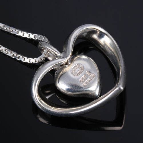 GEORG JENSEN DANISH SILVER HEART PENDANT - ADDITIONAL PHOTO 5