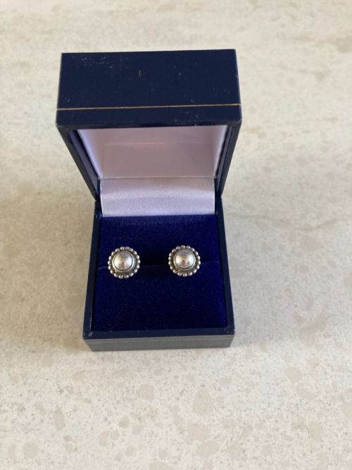 georg jensen danish silver earrings 1950s - CATEGORY: ANTIQUE JEWELLERY - DATED 1950